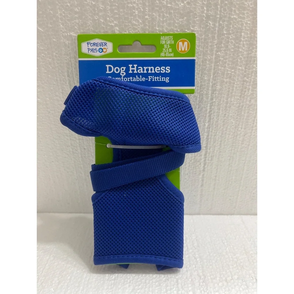 Forever Pals‎ Dog Harness Blue Med. Adjusts For Girth 18.9-25.6
